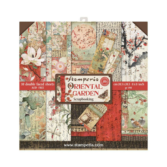 Stamperia Oriental Garden 8x8 Inch Paper Pack (SBBS09) for Scrapbooking