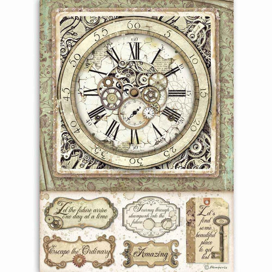 Stamperia Rice Paper A4 Lady Vagabond Clock with Mechanisms (DFSA4519)