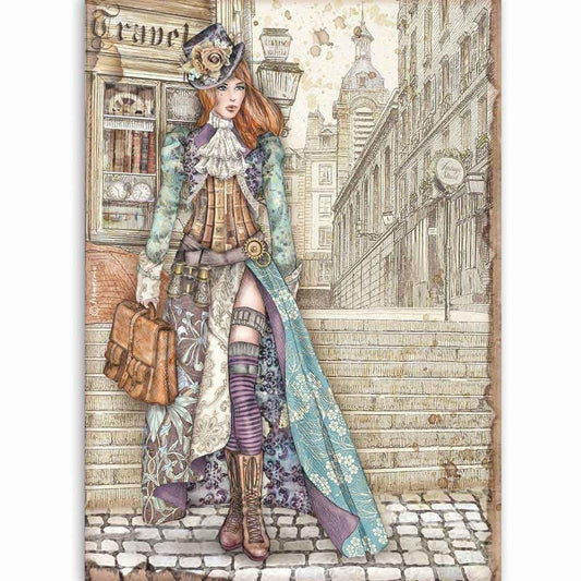 Stamperia Rice Paper A4 Lady Vagabond (DFSA4518)