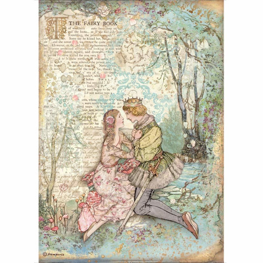 Stamperia Rice Paper A4 Sleeping Beauty Lovers (DFSA4574) for Decoupage