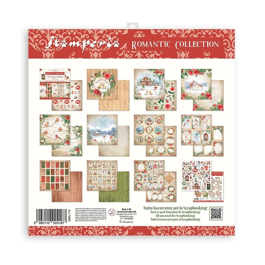 Stamperia Romantic Home for the Holidays 12x12 Inch Paper Pack (SBBL119)