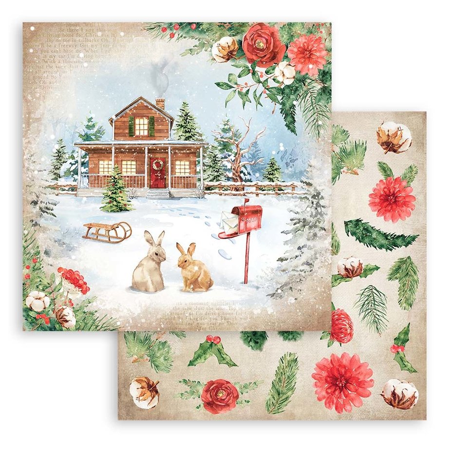 Stamperia Romantic Home for the Holidays 12x12 Inch Paper Pack (SBBL119)