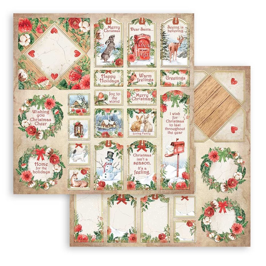 Stamperia Romantic Home for the Holidays 12x12 Inch Paper Pack (SBBL119)