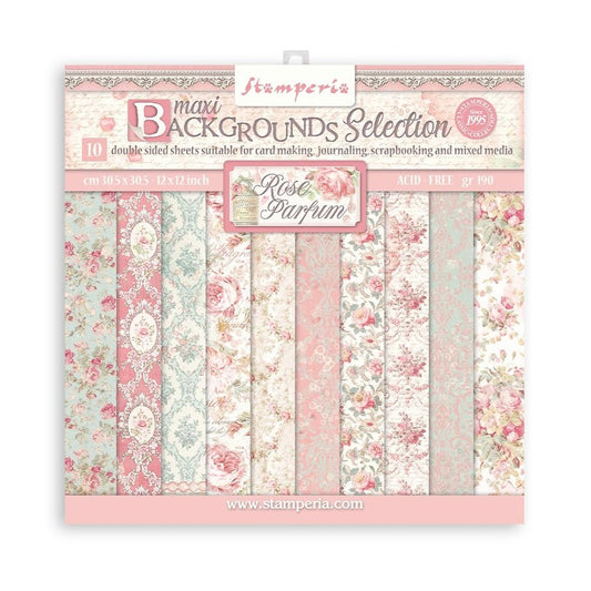 Stamperia Rose Parfum Maxi Background 12x12 Inch Paper Pack (SBBL126)