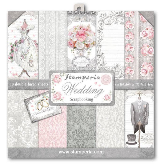 Stamperia Wedding 12x12 Inch Paper Pack SBBL18